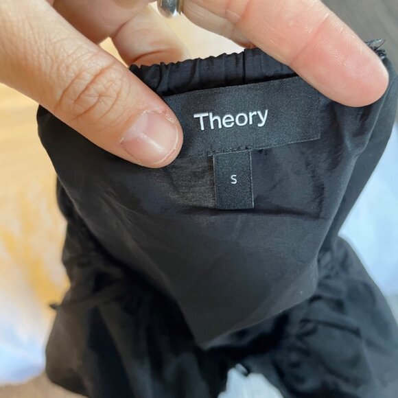 Theory black Puff Sleeve tie back shirt (Size S) - Picture 4 of 5